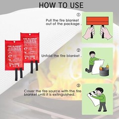 Emergency Fire Blanket Fiberglass Suppression Flame Retardant Home Fire Blanket