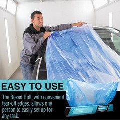 MAXIFILM 16ft x 350ft, 4 Rolls of Blue Overspray Paintable Masking Plastic
