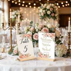 2pack 8.5×11 Acrylic Sign Holder with Wood Base for Picture Frames,L/T Shape …