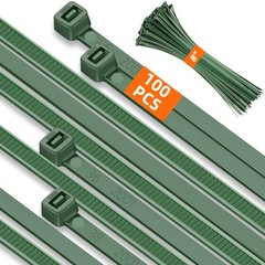 8 Inch PA66 Green Zip Ties, 100 Pcs 3.6mm Heavy Duty Plastic Wire Ties with 4…
