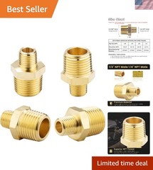 Durable 4-Pack Brass NPT Male Hex Nipples – Ideal for Plumbing Applications