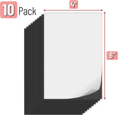 – Adhesive Magnetic Sheets, 4″ X 6″, 10 Pack, with Adhesive Backing, Flexible Pi