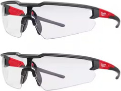 Anti-Fog Safety Glasses Clear Lens Black/Red Frame 2 Pc. – Case of 2