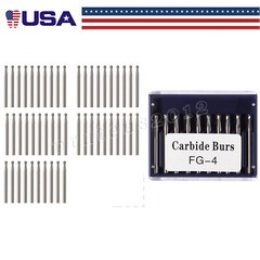 FG4 FG #4 Dental Carbide Burs, (100 Pack) – High Speed Friction Grip