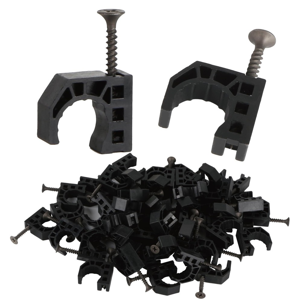 50 Pack 1/2″ Half Clamps JHook with Screws, PEX Clips JClamp for Tubing Pipe …