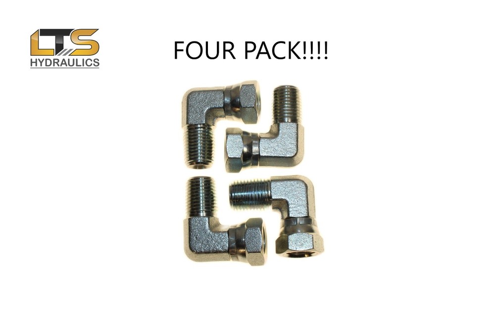 1/4″ Male Pipe NPT x 1/4″ Female Swivel NPSM 90° Adapter 1501-04-04 FOUR PACK!!!