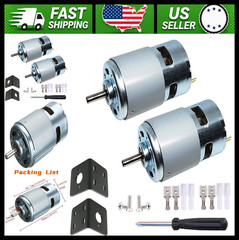 Puly 24V 775 DC Motor 2-Pack with Bracket High Torque Low Noise