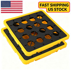 Heavy Duty Spill Containment Pallet 2-Pack Leakproof Detachable Tray Drum Yellow