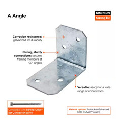 Simpson Strong Tie A21Z 2 In. X 1-1/2 In. X 1-3/8 In. Galvanized Angle Box of 93