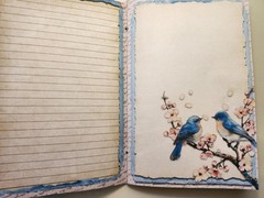 Junk Journal Booklet “CHERRY BLOSSOM” HANDMADE Pink Spring Florals 9X6 40pgs