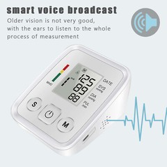 Automatic Upper Arm Blood Pressure Monitor Pulse Meter BP Machine Voice Talking