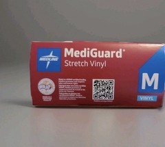 Medline MediGuard Stretch Vinyl Powder-Free Synthetic Gloves – Medium 100 Count