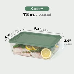 Carrotez 9.7 Cup Rectangular Food Storage Containers Lids Stackable Meal Prep
