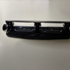 Bostitch Office 3 Hole Punch, 12 Sheet Cap, Metal, Rubber Base, Easy-Clean T