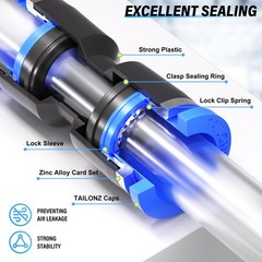 TAILONZ PNEUMATIC 3/8 inch od Push to Connect Fittings 3/8″OD/20PCS, Blue
