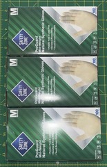 3 Safety Zone Gloves natural synthetic Size Medium Box Of 100 GVP9-MD-1-SY