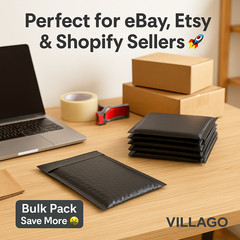 1000 Black #000 4×8 Poly Bubble Mailers Padded Envelopes Self Seal