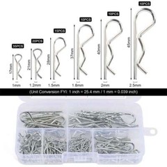 100 Pcs Cotter Pins Assortment Kit Hitch Pin Clip Locking R Hairpin Mower Deck