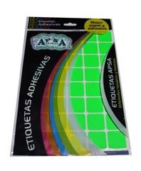 UOFFICE Adhesive Labels – Square or Rectangle – Green, Yellow, White