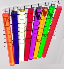 8 DIFFERENT 1” INCH DIAMETER CLEAR ACRYLIC RODS BLUE RED PINK PURPLE GREEN AMBER