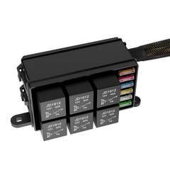 Universal 12V Automotive Relay Box, 6 Way Relay Fuse Box 12 AWG Fuse Circuit Box