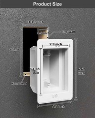 DVFR1W1 Single Gang Recessed Electrical Box Wall Plate Kit White 1 Pack