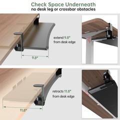 UPGRAVITY Extra Large Keyboard Tray Under Desk – Slide Out with 31.5in, Black