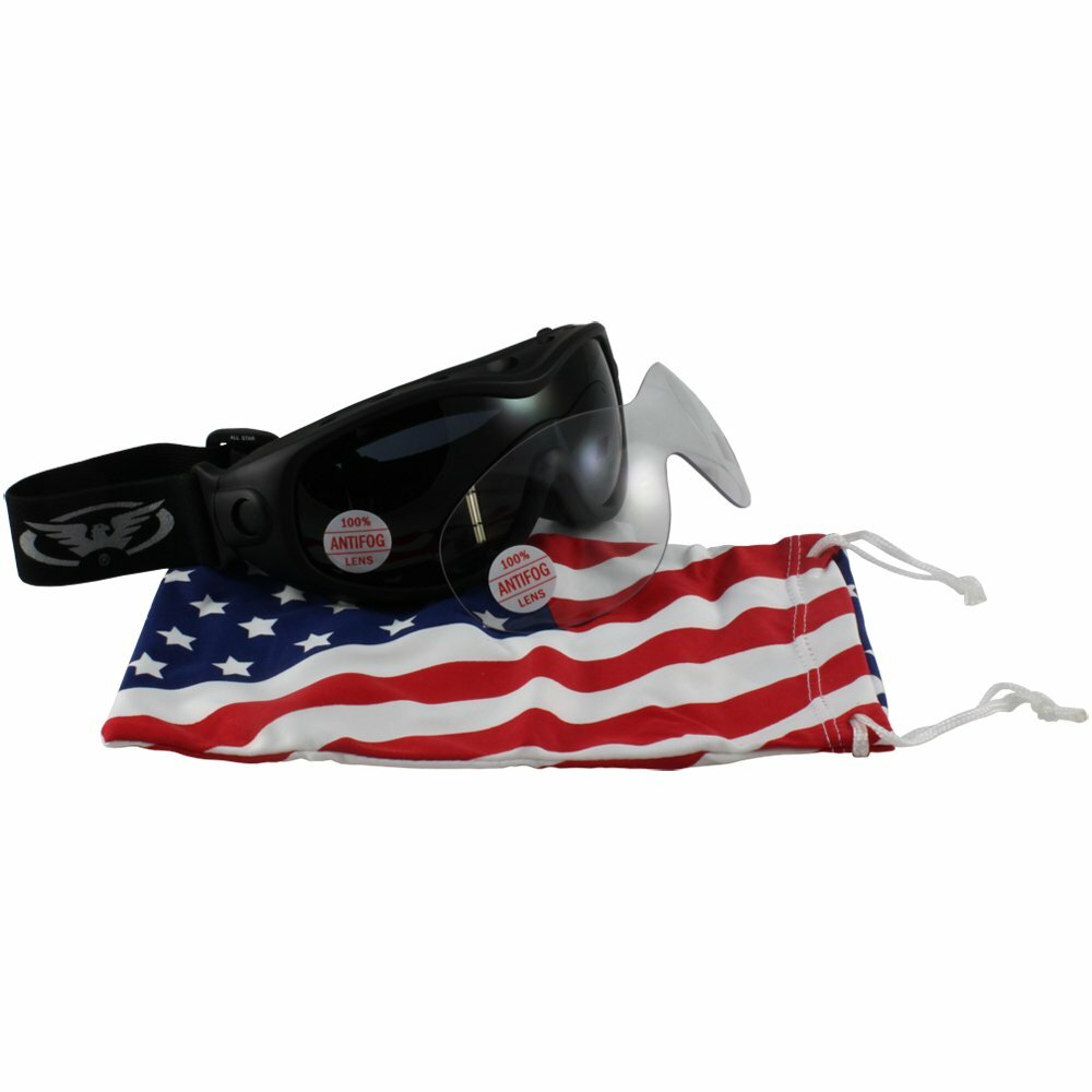 G V All-Star Interchangeable Goggles & Lens Kit Black Frame Clear Smoke Lens