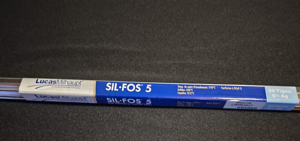 Lucas-Milhaupt 95060 Sil-Fos 5 Silver Solder Brazing Alloy 28 Rod Tube (5%)