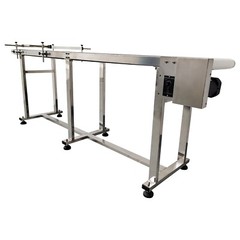 110V 82.7″*7.8″ Food Grade White PU Belt Conveyor Stainless Steel Body 120W