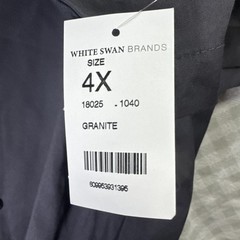 Chef Coat NWT Size 4XL Granite 5-Star Chef Apparel by White Swan Short Sleeve