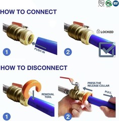 Push Fit Adapter 1 Inch Male NPT Copper Stainless Steel Plumbing Fitting