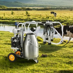 VEVOR Electric Cow Milking Machine Milking Equipment 25L 304 Stainless Steel
