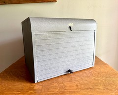 Vintage Brumberger Roll-Top Metal File Cabinet ~ Metal Roll Top Dark Room Photo