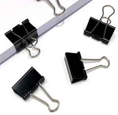 40Pcs Medium Binder Clips 1.25 Inch Black Paper Clamps Office School Supplies