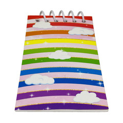 Mini Notepad Spiral Blank Pages Notes To Do Lists Clouds Stars Travel Pocket j