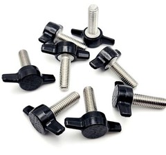 M8 x 25mm Thumb Screw T Bolts Black Clamping Tee Wing Knob Stainless 8mm 10 Pack