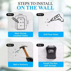 Key Lock Box Outside-Combination Lockbox House Portable Wall Door Knob Mounted