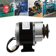 250W Gear Electric Motor Gear Motor Brushed Reduction Motor w/ Belt Pulley 36VDC
