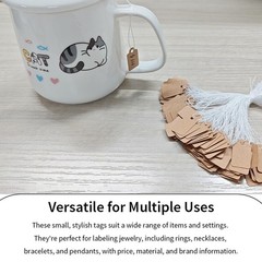 300 Pcs 0.9×0.5 Inches Kraft Jewelry Price Tags with String Attached Retail P…