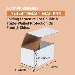 Small Moving Boxes 7x4x4″ Oyster White 50 Count – 65lb Strength