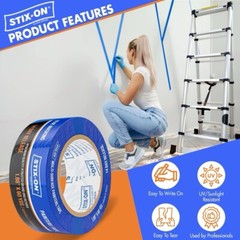 STIX-ON 24 Rolls 2”x60 Painter’s Tape Blue Masking Rolls 1.88 inch x 60 yds