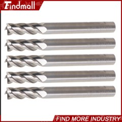 5x 1/4″ 4 Flute 2-1/2″ Overall Length 3/4″ LOC Carbide End Mill- TiALN COATED