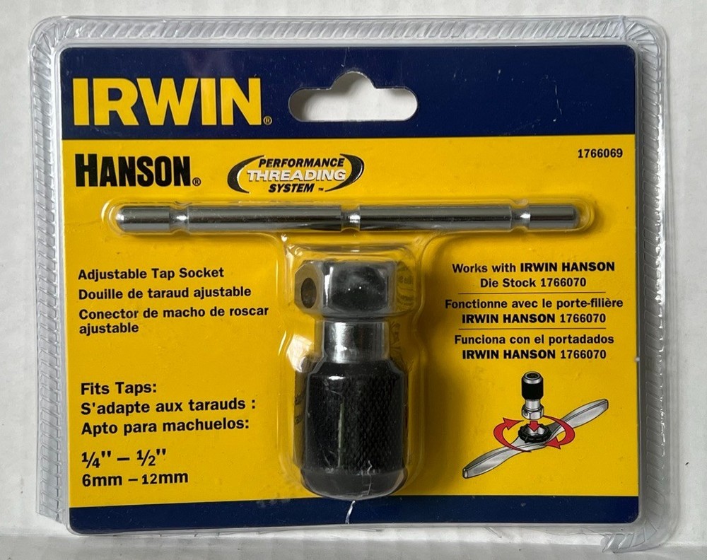 IRWIN HANSON 1766069 T-Handle Self-Aligning Tap Wrench 1/4″ to 1/2″ NEW