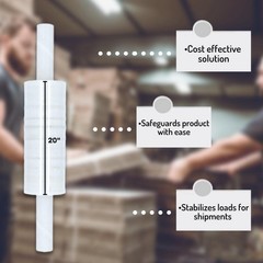 4 Rolls Extended Core Pallet Shrink Wrap Stretch Film 20″ x 1000′ 60 Gauge