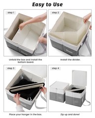 2-Pack Rigid Clothes Hanger Organizer Bag with Dust-Proof Lid, Hanger Storage…