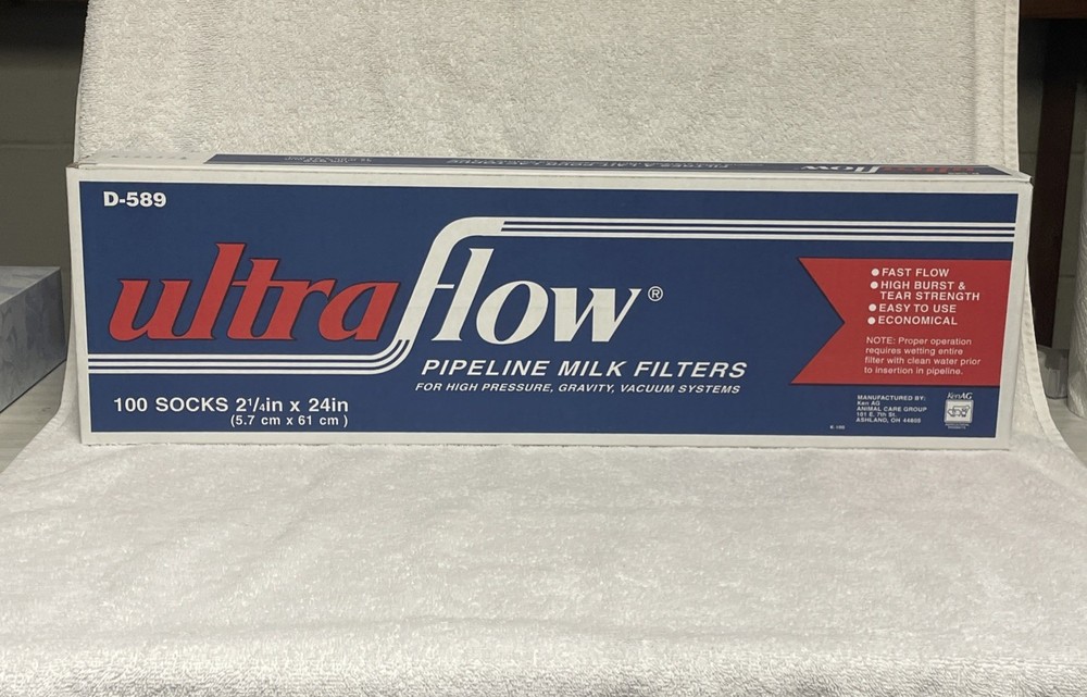 Ken AG Ultra Flow Milk Filter Socks 2-1/4″ X 24″ 100 Count