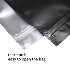 Assorted Size Frosted Clear Front Matte Black Back Foil Mylar Zip Lock Bag B01