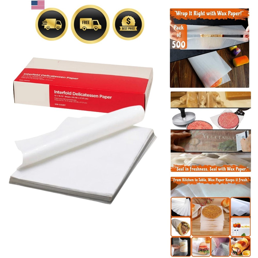 Gordon choice DeliWaxPaper10-500 Deli Wax Paper, 10″ x 10.75″, Plain Pack of 500
