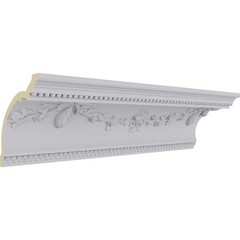 Ekena Millwork Endurathane Floral Swag Crown Moulding 6 3/4H X 6 7/8P X 9 5/8F